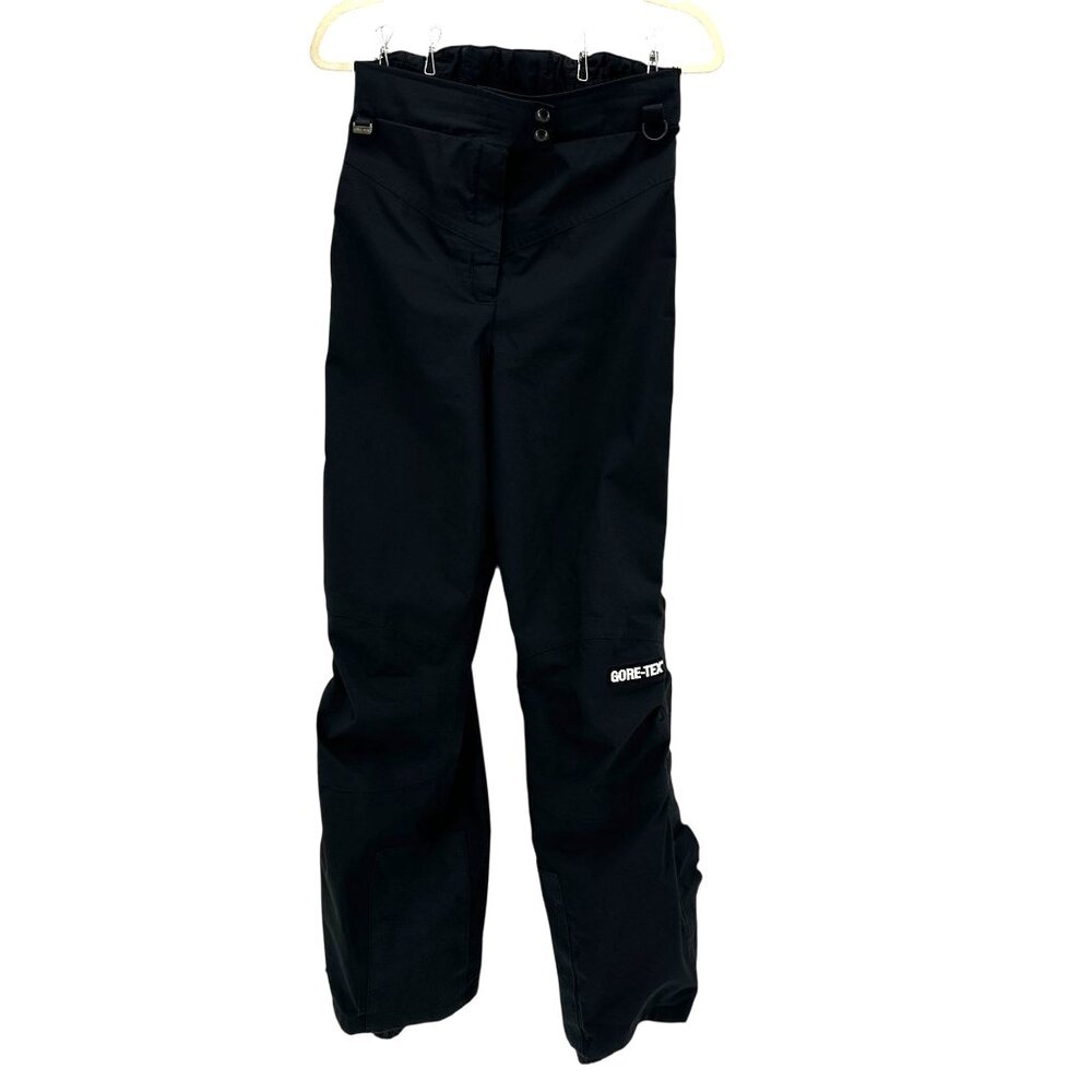 Vintage Gore-Tex Womens 10 Ski Pants Tear Away Black Snow Lined Full Zipper Legs